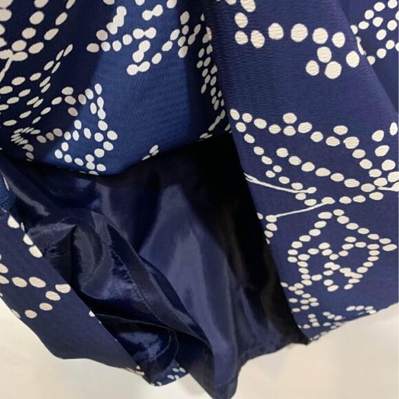 Karl LAGERFELD woman’s navy/white dress with sheer sleeves. Lined. Size 8. Cutou - Picture 6 of 12